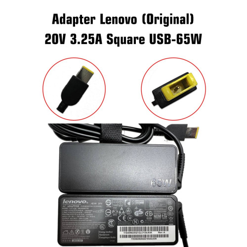 Adapter Lenovo Original 20V 3 25A Square USB 65W Price 1 00 In