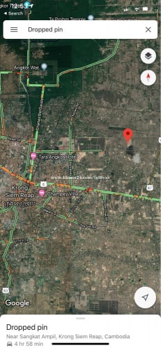 ដីលក់ប្លង់រឹង ទីរួមខេត្តសៀមរាប 280$/m2