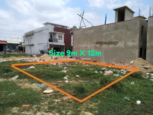 ដីលក់បន្ទាន់9m X 12m នៅជិតបុរីពិភពថ្មីឈូកវ៉ា១