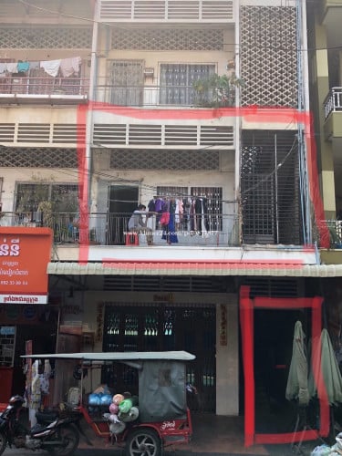 ផ្ទះលក់ជាន់ទី១ ក្បែរផ្សាអូឬស្សី លើផ្លូវ១៤១ ស/ក.បឹងព្រលឹត ៧មករា​ (ប្លង់រឹង)