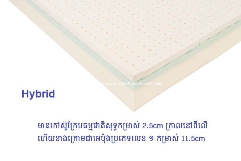 ពូកកៅស៊ូក្រែបធម្មជាតិសុទ្ធ 100 NATURAL LATEX MATTRESS in Phnom Penh