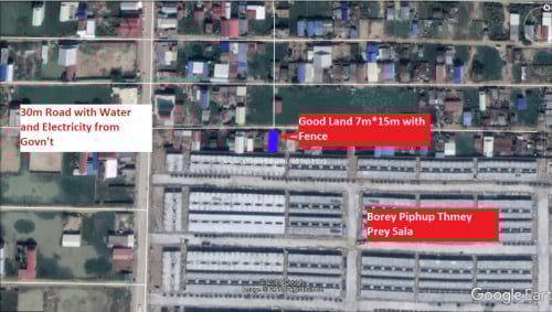Very Nice Land 7m * 15m, Price $500/m2- Kakab-Po Senchey-Phnom Penh