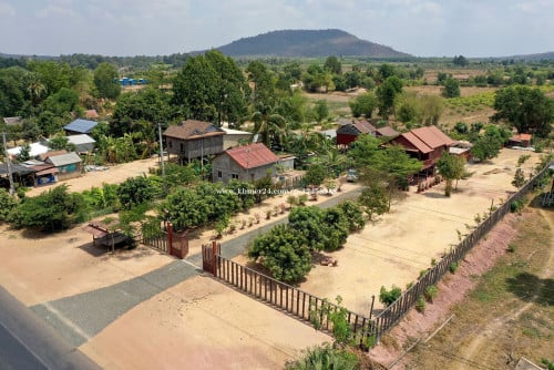 House for sale. National Road 6A,  Phnom Sentok. 147.5KM from Phnom Penh to Siem Reap. 25mW x 86mL