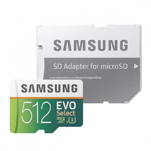 Samsung MicroSD (MB-ME512GA/AM) 512GB 100MB/s (U3) MicroSDXC Evo Select Memory Card with Adapter