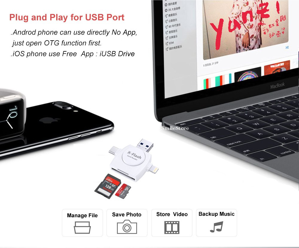 XFLASH card reader IOS; Android ;PC;windows in Phnom Penh, Cambodia on