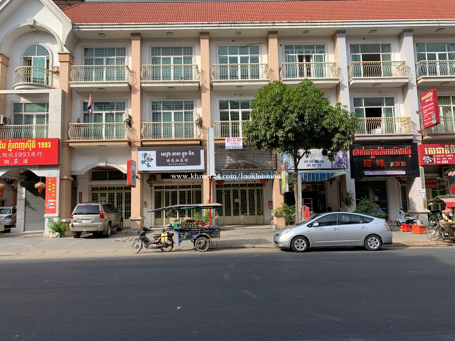 FOR RENT Shop House តាមផ្លូវឧទ្យានទន្លេបាសាក់ទៅស្ពានឥន្ធនូ close to