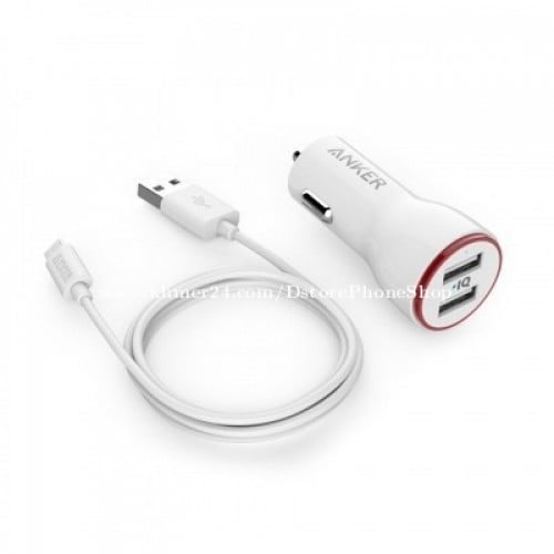 Anker PowerDrive 2 & Micro USB Cable (Car Charger) - White