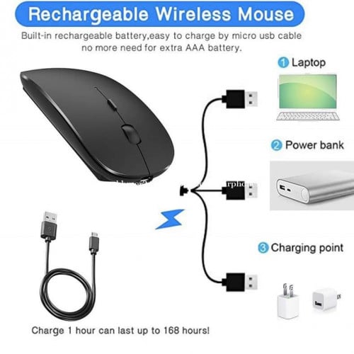 3 in 1 Bluetooth and Wireless Rechargable Mouse iOS, Android
