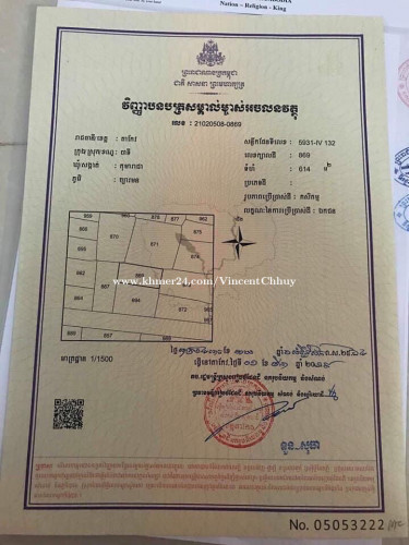 ដីស្រែខាងត្បូងផ្សារត្រាំខ្នារលក់ប្រញ៉ាប់ 1ការ៉េ = 15.30$