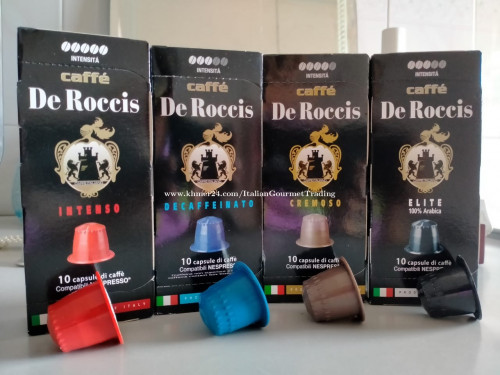 De Roccis Nespresso Compatible capsules of coffee from Italy