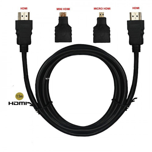 Mini HDMI Micro HDMI Cable Adapter 3 in 1