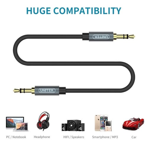 UNITEK AUX Audio Cable-Male to Male Warranty 1 month