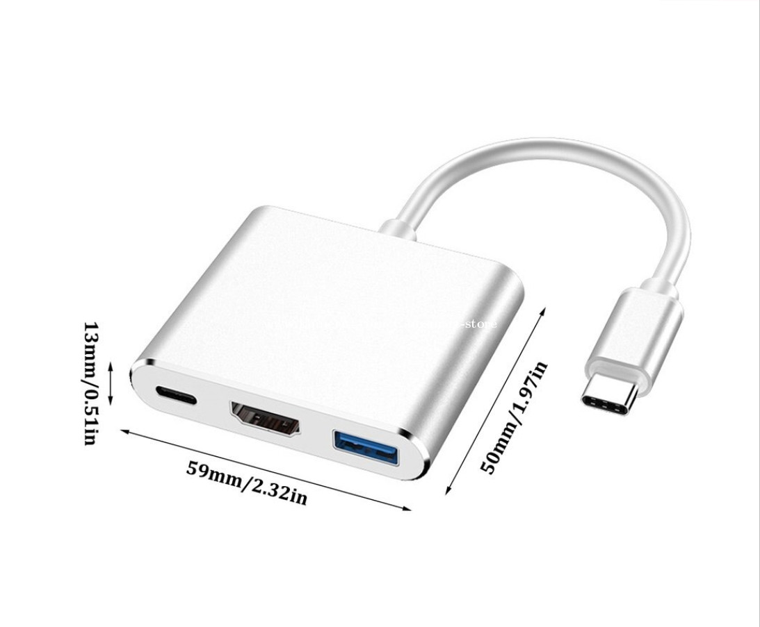 USB Type C to HDMI 4K Adapter, 3-in-1 USB 3.1 Type C 4K HDMI Digital AV  Adapter Charging