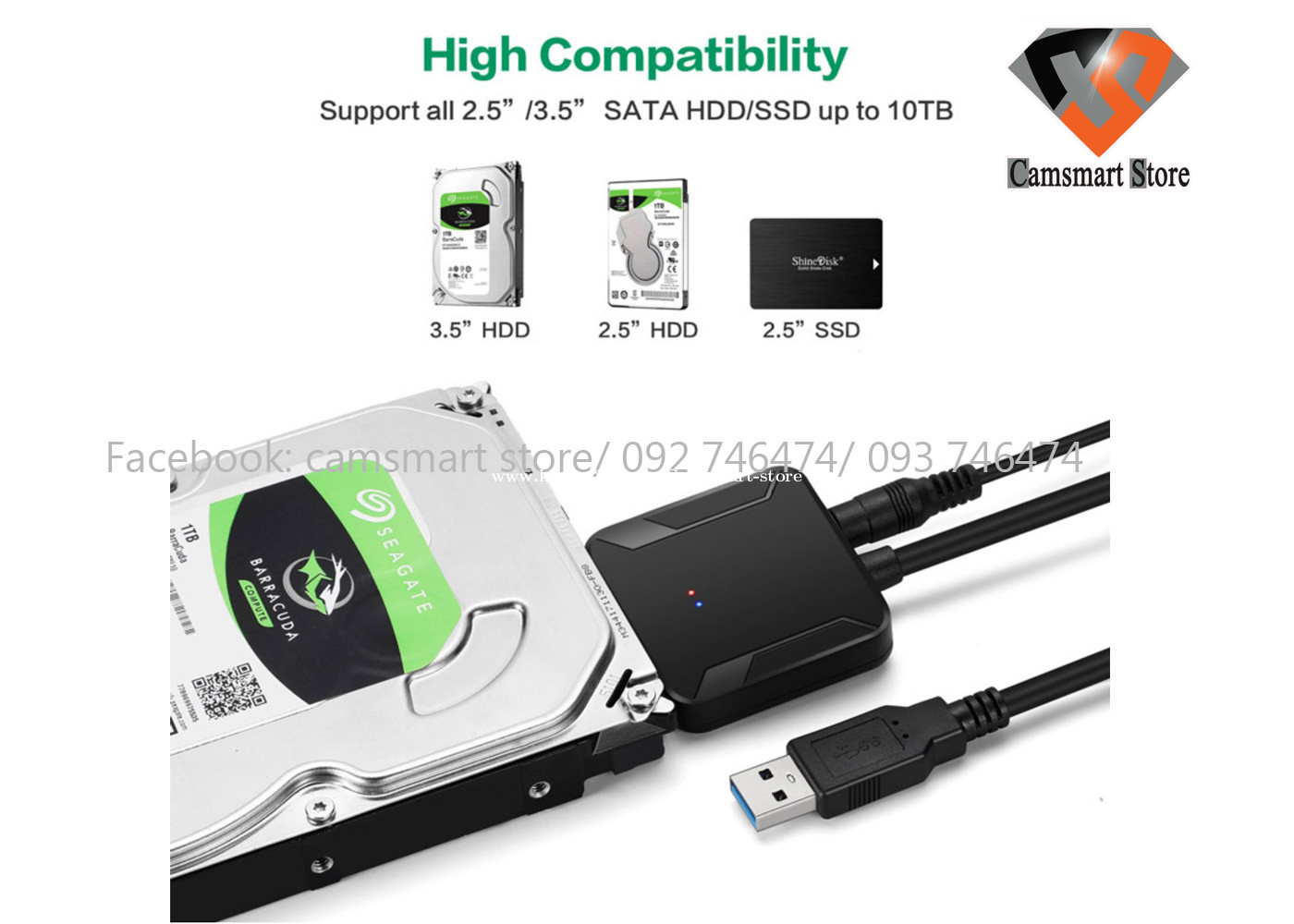 behind Miss support USB 3.0 To SATA 3 Cable SATA To USB Adapter Convert Cables Support 2.5/3.5  Inch in Phnom Penh, Cambodia on Khmer24.com
