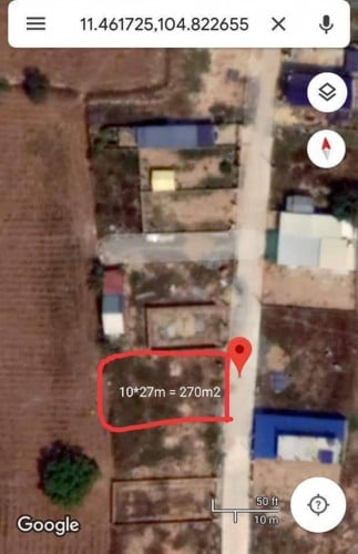 ដីលក់ ១០ម x ២៧ម ពងទឹក