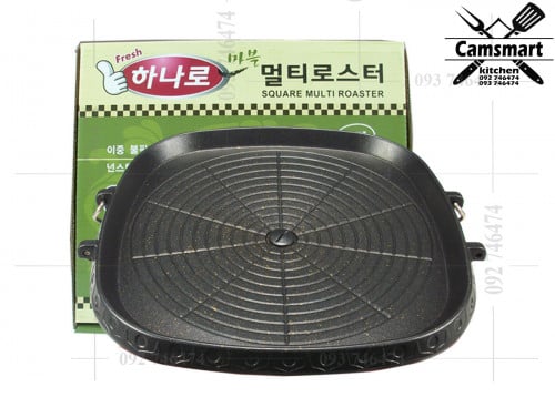 ចង្ក្រានអាំងសាច់ Korean Grill Pan Barbecue Portable Hot Plate Stone Coating Household Outdoor