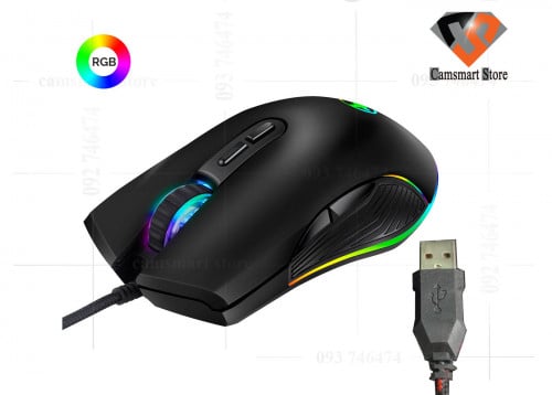 USB Ergonomic Gaming Mouse Modes Up To 3200 DPI RGB Wired