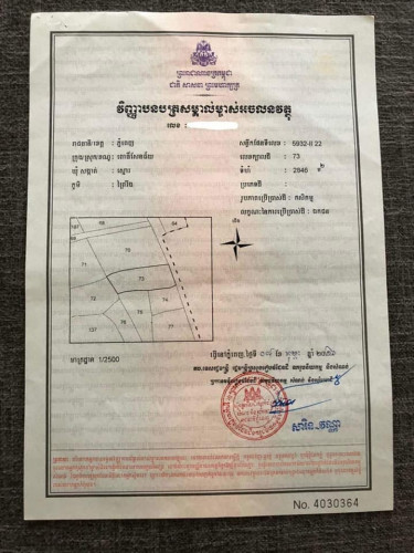 សំរាប់លក់40mx70mជិតមហាវិថីកប់ស្រូវ លេីផ្លូវបេតុង