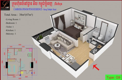 ខុនដូលក់តម្លៃល្អ!! បង់មុនត្រឹមតែ 3000$ អាចចូលនៅបានភ្លាម!!! បង់ប្រចាំខែតែ 430$/ខែ តែប៉ុណ្ណោះ!!!