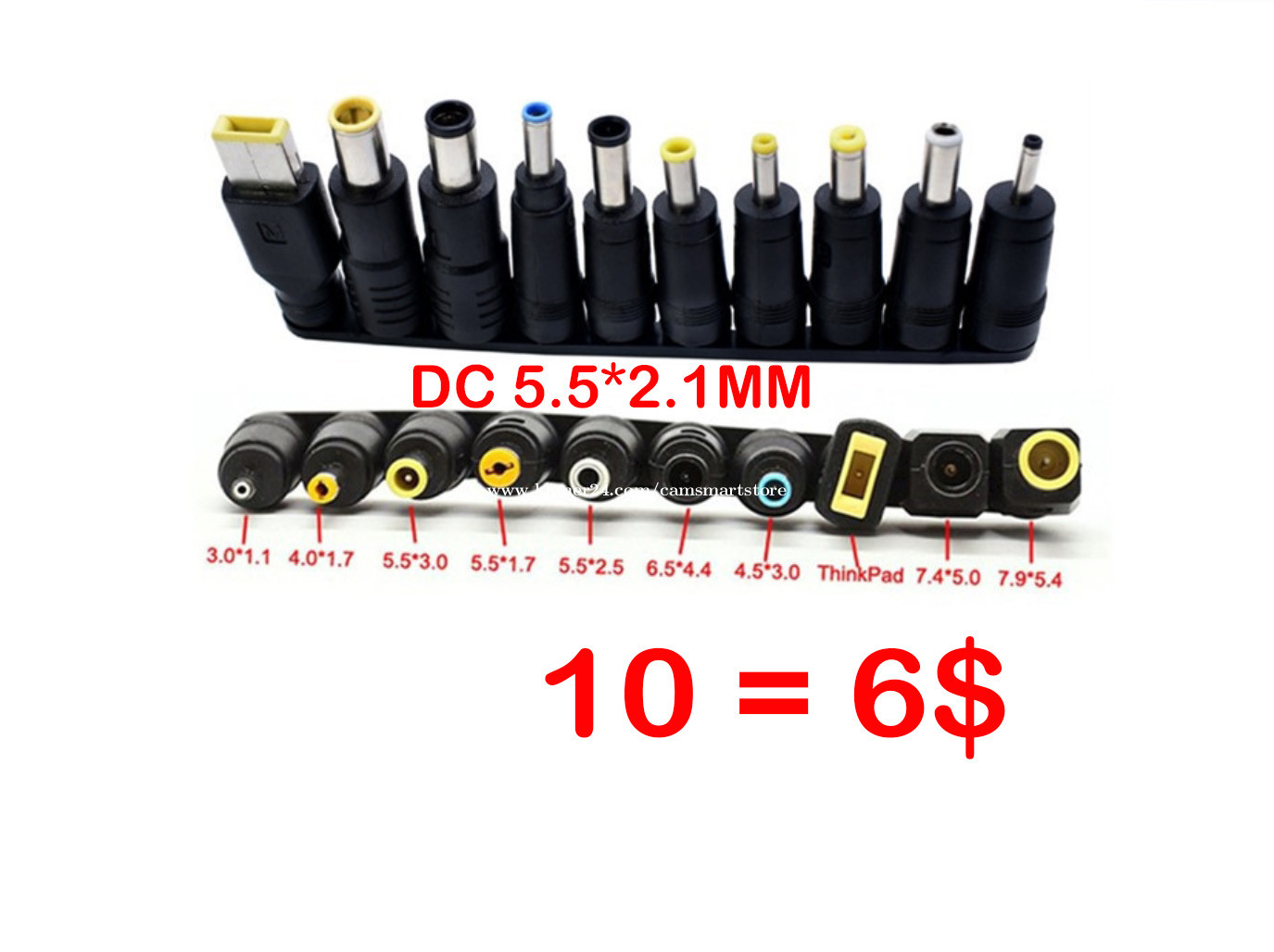 Male to Female DC power adapter Jack Plug laptop adaptor Connector in