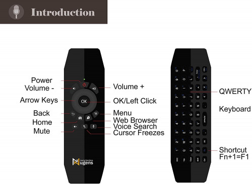 Nugens Wireless Air Mouse with Keyboard ងាយស្រួលបញ្ជា និងប្រើប្រាស់