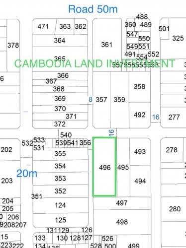 ដីកែងលក់ ផ្លូវ16m កែងផ្លូវ8m ចុះ200m ពីប្រឡាយ50m សង្កាត់ព្រៃវែង ខណ្ឌដង្កោ ភ្នំពេញ