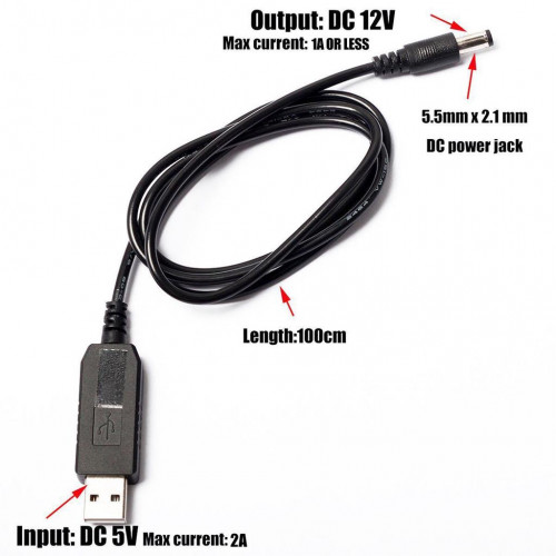 USB to DC 12v 9v 5v USB DC TO DC power cable USB power cable យកភ្លើងពី power bank មកប្រើជាមួយ Wifi Router ឬ ឧបករណ៍ផ្សេងទៀត  អាចចល័តតាម ឡាន ម៉ូតូ ឬពេលដាច់ភ្លើង