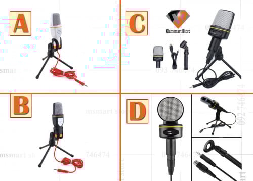 Professional Condenser Microphone 3.5 Stereo Plug Noisy Cancellation Microphones