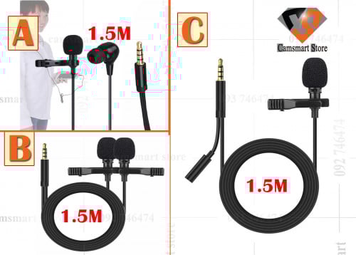 Mini Portable Microphone Condenser Clip-on Lapel Lavalier Mic Wired