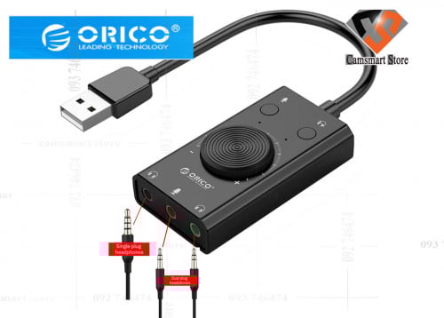 ORICO SC2 USB Sound Card Volume External Adjustable 3 Port Mic Headphone Audio Card