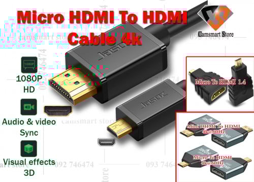Micro HDMI to HDMI Cable Adapter 4K HD oxygen-free copper core