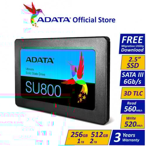 ADATA SSD SU800 256gb and 512gb warranty 1 year