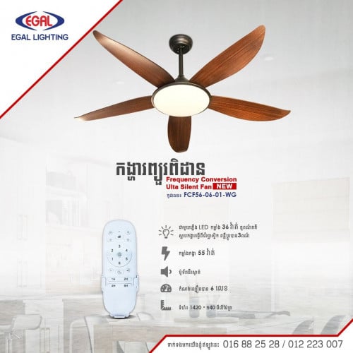 កង្ហារព្យូរពិដានម៉ូតថ្មី អំពូលអាចប្តូរពណ៍ពន្លឺបាន 3 ពណ៍