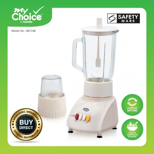 POWERPAC MC168 MY CHOICE GLASS BLENDER WITH DRY MILL ម៉ាស៊ីនក្រឡុកផ្លែឈើ
