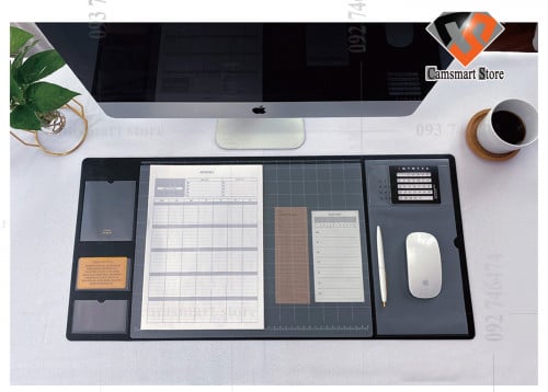 Retro multifunctional business office home waterproof large computer desk pad pu mouse pad