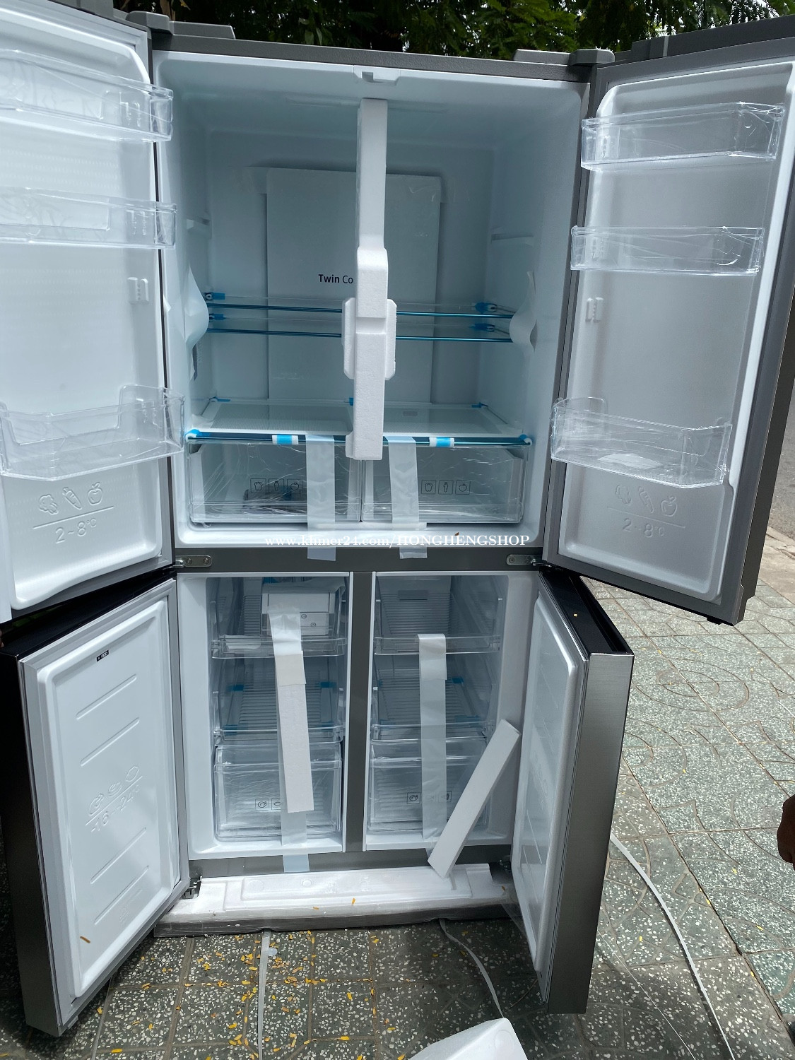 Samsung RF48A4000M9ST ( ទូរទឹកកកទ្វារ 4 ថ្មី / New Refrigerator 4 doors Price 929 in Phnom Penh