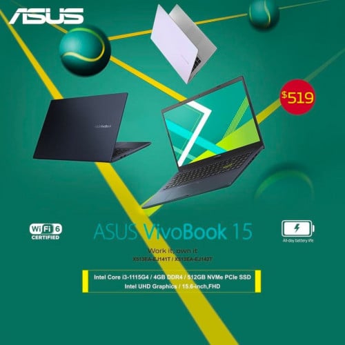 ASUS VivoBook 15.  i3-1115G4.