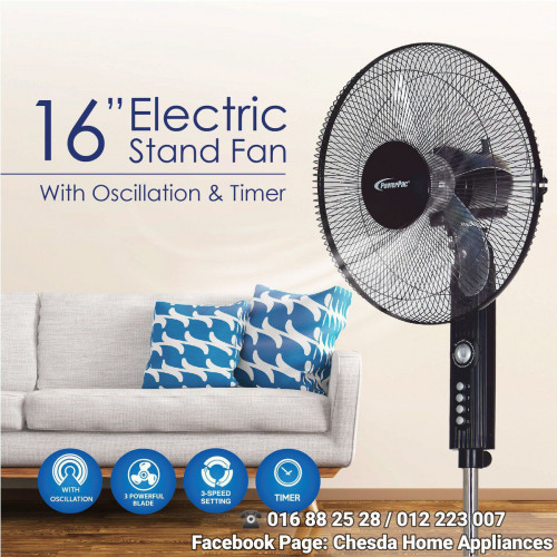 STAND FAN 16" WITH TIMER