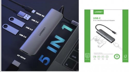 UGREEN USB-C to HDMI + 3USB 3.0 + PD Power