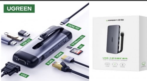 UGREEN USB-C to HDMI+VGA+RJ45 Gigabit+3USB 3.0 + SD/TF