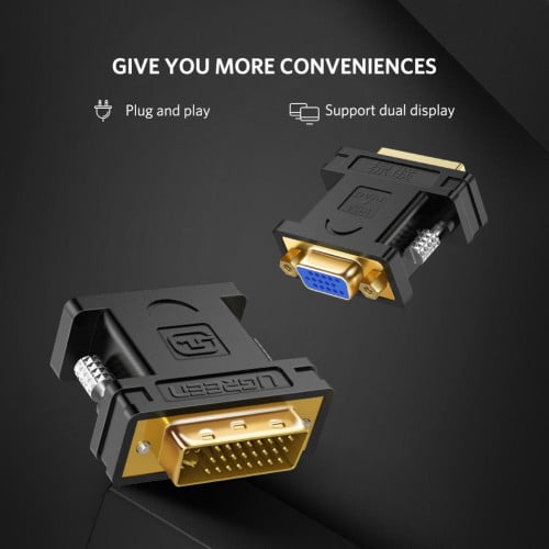 UGREEN DVI (24+5) Male to VGA Female Converter (Black)   20122