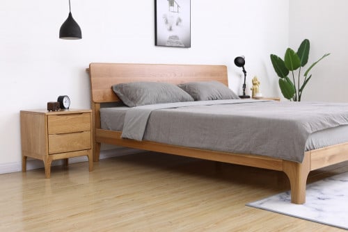 គ្រែឈើ Oak ធម្មជាតិ