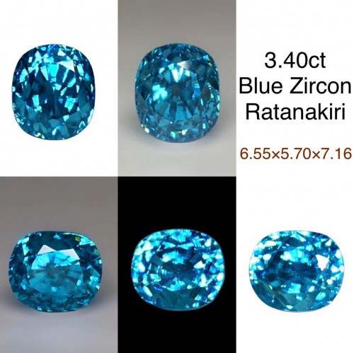 Sell a blue zircon 100%, 3.40ct 