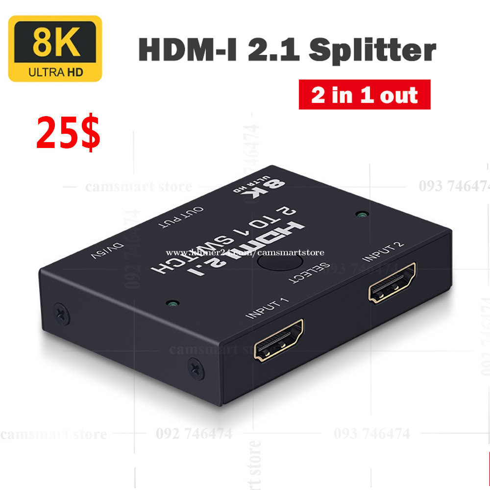 hdmi splitter 2 in 1 out with remote