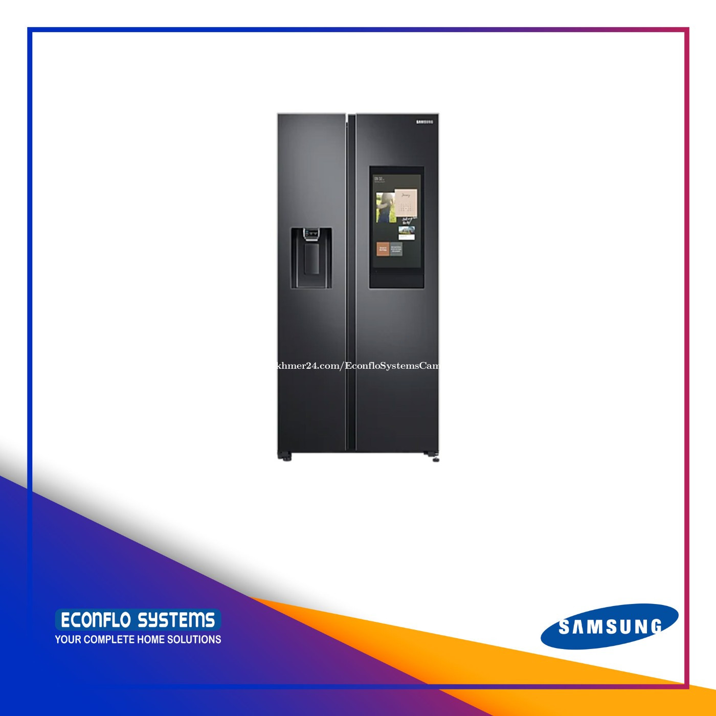 Samsung Refrigerator 2 Doors SidebySide Family Hub REF RS64T5F01B4/ST