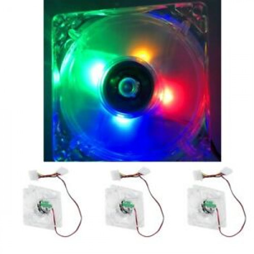 Transparent Cooling Fan COlorFull LED 8cm Cooler (13pcs: $27) For Computer Case PC