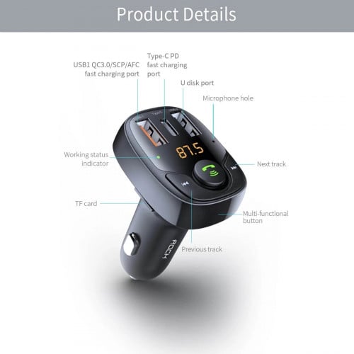 ROCK Bluetooth Transmitter B301 (Car Charger)