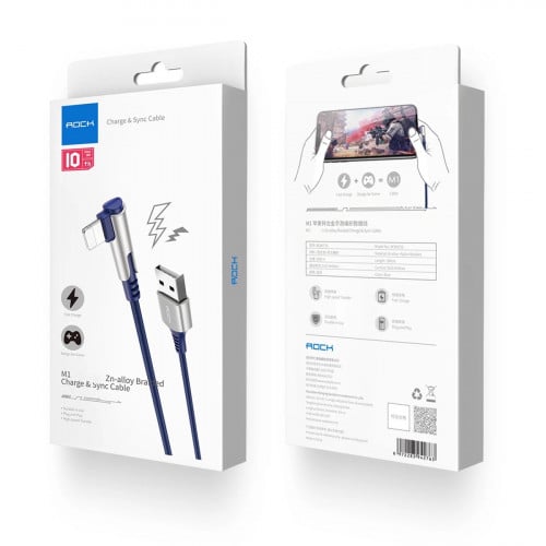 ROCK M1 Lightning Zn-alloy Braided Charge & Sync Cable (Design for Gamer)