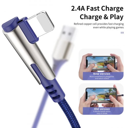 ROCK M1 Lightning Zn-alloy Braided Charge & Sync Cable (Design for Gamer)