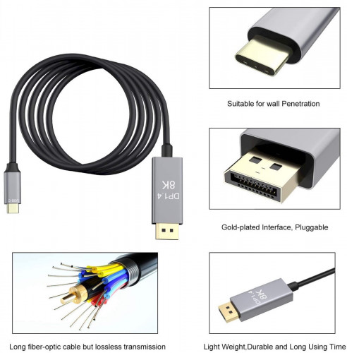 C To DP1.4 8K Cable in Stock ហ៊ួត លី